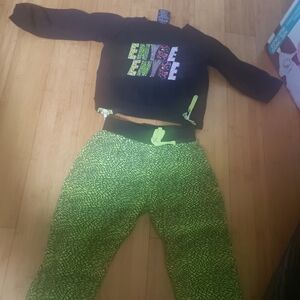 Girls Black & Lime Green Enyce Jogger Set 4T